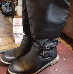 JustFab Black Buckle Boots